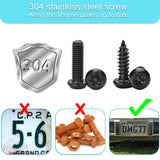 🔩 Kit de tornillos para placa de matrícula antirrobo negro, tornillos a prueba de manipulaciones, pernos para matrícula de coche, accesorios de montaje de placa de acero inoxidable 304, tornillos de 1/4 pulgadas con tapas de rosca cromadas
