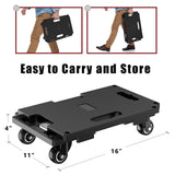 Furniture Mover Dolly 4 ruedas de alta resistencia para muebles pequeños con 4 ruedas de 420 libras de capacidad, plataforma rodante con diseño entrelazado, plataforma plana con ruedas, color