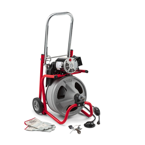 RIDGID 52363 K-400 Kit de máquina de tambor de limpieza de drenaje de 120 voltios con cable C-32IW de 3/8 pulgadas x 75 pies