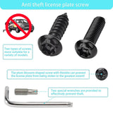 🔩 Kit de tornillos para placa de matrícula antirrobo negro, tornillos a prueba de manipulaciones, pernos para matrícula de coche, accesorios de montaje de placa de acero inoxidable 304, tornillos de 1/4 pulgadas con tapas de rosca cromadas