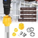 ▶ Roscador de tubo PVC para taladro eléctrico, kit de enhebrador de tubos con troqueles de 1/2 pulgada 3/4 pulgadas de 1 pulgada, herramienta de fontanería para enhebrar tubos, kit de