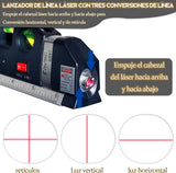 Nivel Láser Multipropósito，Nivel Láser De Líneas de 3 Modos，línea láser multiusos de nivel láser de 8 pies，Cinta Métrica de 2.5 m，Nivelador láser de línea 25 Metros