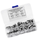 Cabeza Zócalo Tapa Tornillos,60pcs M6 Botón de acero inoxidable Botón Heavy tornillos Tornillos Accesorios con caja de plástico