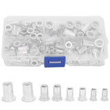 Tuercas de Hardware, Tuerca de Remache 100 Piezas/caja Tuerca de Remache de Aluminio Tuerca de Inserción de Remache Roscado 6‑32/8‑32/10‑24/10‑32 1/4‑20
