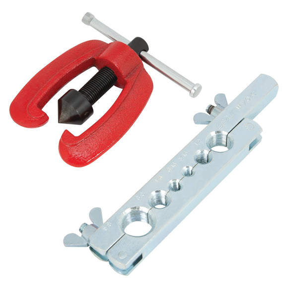 Herramienta de abocinamiento de tubos de cobre, latón y aluminio con barra de abocinamiento de bloqueo de palanca y cono flotante para tamaños de 3/16 a 5/8 pulgadas diámetro exterior