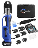 ▶ Prensado de tubos hidráulico de 18 V con 1/2", 3/4", 1" y 1-1/4" Pro Press Jaws para tubos de acero inoxidable/cobre/PEX, kit de herramientas de prensa de tubería con 2 baterías,