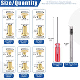 🔩 Glarks 110 juegos de 6 tamaños de tornillos Chicago remaches de piel con punzón y kit de destornillador, M5 x 4/5/6/8/10/12 mm Chicago Button Binding Poste Tornillo Remaches de Uñas para DIY piel Artesanía Librería (dorado)