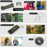 SWRWJ Kit de Supervivencia 158 Piezas, con Chubasqueros y Silbato, Kit de Supervivencia Multifuncional para Exteriores, Acampada, Senderismo, Regalo de Navidad para Hombres