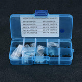 1000Pcs M1 M1.2 M1.4 M1.7 Tornillos Autorroscantes Acero Inoxidable Tornillos de Cabeza Redondeada Phillips Pequeños Juego de Surtido con Caja, Negro