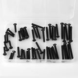 🔩 M4 x 20 mm, 25 mm, 30 mm, 35 mm, 40 mm, tornillos de cabeza plana avellanados, acero de aleación de grado 10.9, acabado de óxido negro, unidad hexagonal Allen, métrico totalmente roscado, kit surtido 50 unidades