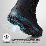 NORTIV 8 Botas Impermeables para la Nieve de Invierno para Senderismo para Hombres Botas Ligeras y cómodas para Exteriores,Size 30.5 cm,Negro,QUEBEC-M