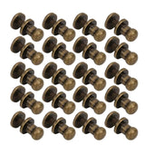 🔩 Garosa Juego de 20 Juegos de Tornillos de Remache de 7x5mm, Remache de Clavo de Tornillo de Cobre, Cabeza Redonda, Punto, Tornillo para cinturón de Cuero, Libro de Cuentas, álbum de Fotos(Bronce)