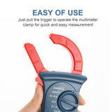▶ Pinza Amperimétrica, Multímetro Digital Automático, Medidor de Corriente Voltaje AC/DC, Resistencia, Continua, Diodos Pinza