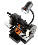 WEN BG625V - Molinillo de banco de velocidad variable de 2,5 amperios, 6 pulgadas, con luz de trabajo flexible, color negro