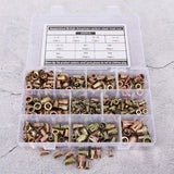🔩 300 piezas de tuerca de remache de acero al carbono para placas de metal, automóviles, aviación, ferrocarriles, color, de métricas de superficie chapada en zinc, kit ensamblado
