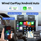 ▶ Estéreo de coche de un solo DIN de 10.1 pulgadas con CarPlay y Android Auto, radio de visualización táctil de 10 pulgadas con enlace de espejo/1080P/EQ Audio/SWC/Bluetooth + cámara de respaldo +