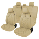 ▶ Juego Completo de Fundas de Asiento de Coche de Piel sintética, Impermeables, con Fundas de Asiento de Banco Dividido, Fundas universales para automóviles para sedanes, SUV, camionetas