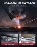 ▶ ARCCAPTAIN Soldador TIG de 200 A con antorcha, [visualización LED grande] Máquina de soldadura de 110 V/220 V con control sinérgico, inversor IGBT, máquina de soldadura portátil MMA con arranque en