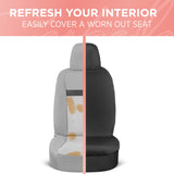 ▶ Cubiertas de Asiento de la Piel de Oveja de carbla de carbla, Cubiertas de Asiento Delantero de Piel sintética de 2 Paquetes para automóviles con Toque Suave y Lujoso, Lindas Cubiertas Interiores