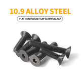 🔩 Cicidorai M8 x 30 mm, 35 mm, 40 mm, 45 mm, 50 mm, cabeza plana hexagonal tornillos avellanados, acero de aleación de grado 10.9, acabado de óxido negro, totalmente roscado, unidad hexagonal métrica Allen Kit surtido 25 piezas