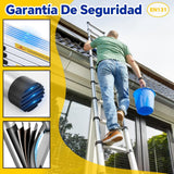 ▶ Escalera Telescópica De Aluminio 5M Escalera Recta Extensible Portátil para Trabajo Al Aire Libre Y Uso Doméstico, Escalera Retractil Multiusos De Aluminio Plegable 5 Metros/ 16 Pies