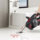 ▶ Drenaje eléctrico Sinfín de , serpientes de fontanería de 25 pies, removedor de zuecos de drenaje de serpiente para desatascar inodoro, alcantarillado, baño, tubos de drenaje de fregadero (baterías