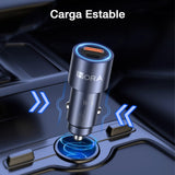 ▶ Cargador Auto Carga Rapida 38W, Cargador Carro Tipo C PD 20W y QC 3.0 18W con Cable USB C a USB C 3A Compatible con IP 14/13/12 Pro MAX XR Samsung Galaxy S23 S22 S21 Motorola Xiaomi