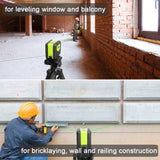 Nivel láser 3 puntos verde autonivelante con puntos de plomada para soldadura y posicionamiento de referencia de puntos, rango de trabajo de 60 m, soporte magnético incluidos - 9300G