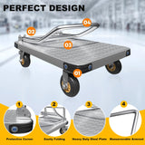 Carro plegable de plataforma para carro de carro de empuje con plataforma móvil (grande 91.44 x 60.96 cm, 907.2 kg)