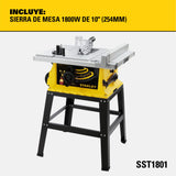 ▶ STANLEY  Sierra de Mesa Portatil y Extendible hasta 660mm con Motor de 1800W SST1801