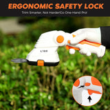 Tijeras de podar eléctricas de césped y arbustos inalámbrica, 2 en 1, 7.2 V, cortadora de césped eléctrica y cortasetos, de mano ligera con batería recargable, diseño ergonómico para jardín, patio y corte de