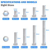 🔩 Mxuteuk - Juego de tornillos M2.5, M2.5 x 4/6/8/10/12/16/20/25 mm, kit de tornillos de cabeza hexagonal de acero inoxidable 304 con llave hexagonal G035-M2.5