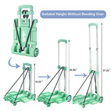 Carritilla de Mano Plegable, Pequeño Dolly, Portátil con Ruedas, Dolly Ligero para Mochila - de Carga Compacto y Plegable para Transporte Fácil,carrito plegable con ruedas,carro plegable con ruedas