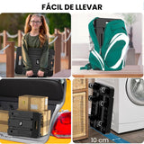 Carretilla de Carga 230 Kg: Carrito Portátil con 6 Ruedas, Ideal para Mudanzas, Diablito de Carga Plegable Diseño Expansible y Compacto, Incluye Cuerda Elástica, Negra.