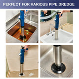 ▶ Desatascador de Inodoros Kit 8 In 1, Aceros Inoxidables Desatascador Tuberias, Desatascador Tuberias a Presion para Fregadero de Baño, Cocina, y Bañera, para Tuberías Obstruidas