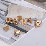 🔩 Garosa Juego de 20 Juegos de Tornillos de Remache de 7x5mm, Remache de Clavo de Tornillo de Cobre, Cabeza Redonda, Punto, Tornillo para cinturón de Cuero, Libro de Cuentas, álbum de Fotos(Oro)