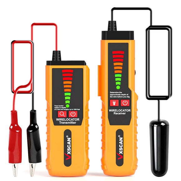 ▶ Buscador de tuberías y cables subterráneos generador de tono de trazador de cables subterráneos y sonda con auriculares, probador de alambre enterrado para localizar cables de rotura y cables de valla para perros