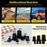 🔩 Mardatt - 250 piezas M3 M4 M5 M6 M8 M10 M12 tuercas de remache métricas de medio cuerpo hexagonal, rosca media hexagonal de acero al carbono chapado en zinc, tuerca de inserción roscada de cabeza