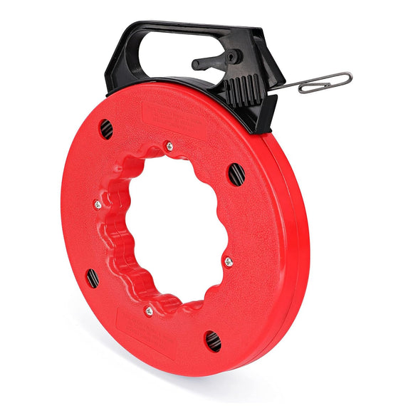 ▶ Guía jalacables de acero Cinta de Pescado de 30 m en con Diseño Optimizado de La Carcasa, , Carreras Cortas y Medición de Conductos, Diseño ligero, Facil de transportar