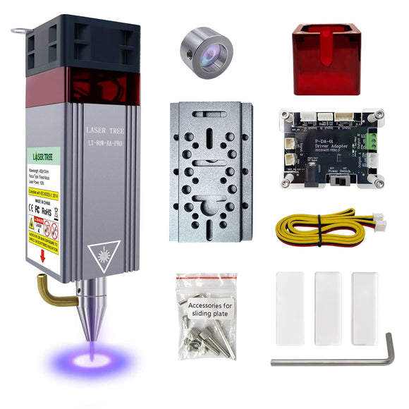 Módulo grabador láser, 10 W (10000 mW), módulo grabador láser de potencia óptica con asistencia de aire, FAC, doble punto comprimido ultrafino de alta precisión, cabeza láser de 4,24 V