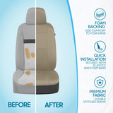 ▶ Juego Completo de Fundas para Asiento de Auto, en Color Beige, Fundas para Asiento de Banco Dividido Delantero y Trasero, fácil de Instalar, para automóviles, Camiones, Furgonetas, SUV.