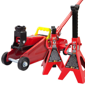 Gato hidráulico para Piso con 2 Soportes de Gato, Capacidad de 1,816 kg (T82001)