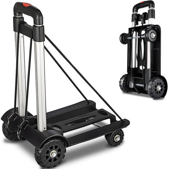 Carrito Plegable con Ruedas, Carrito de Compras Supermercado, Carrito Plegable Portátil, Carrito de Carga, Carretilla de Carga para Compras, Oficina, Carretilla Truper de 110 Libras de Capacidad