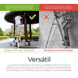 ▶ Escalera Telescópica Recta, Escalera de Recta de Altura Ajustable, Aluminio Reforzado y Duradera, Modelo Retráctil de Mayor Estabilidad (3.8 Metros)