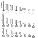 🔩 Juego de 1080 tornillos y tuercas y arandelas, juego de tornillos métricos M4 M3 M2 de acero inoxidable, juego de tornillos de cabeza hexagonal de acero inoxidable, surtido de tornillos de máquina