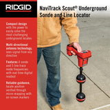 Buscador de tuberías y cables subterráneos RIDGID 19238 Localizador de tuberías subterráneas y dispositivo de ubicación de cables subterráneos pequeño