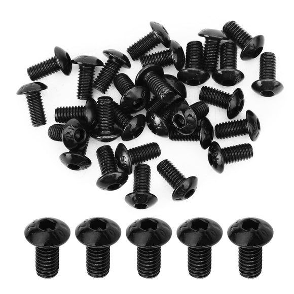 MroMax - 50 tornillos de cabeza de botón M4 x 8 mm, acero de aleación de grado 10.9, unidad de enchufe Allen, acabado de óxido negro, rosca completamente a máquina