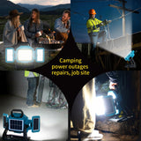 ▶ Lámpara de trabajo recargable, luz de trabajo recargable de 16500 mAh/50000 lm/3 modos de iluminación, luz de trabajo LED para emergencia al aire última intervensión,