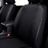 ▶ Fundas para asiento de coche, malla de aire, piel sintética, para bolsa de aire, banco trasero divisible 40/60, 50/50, 60/40 (juego completo - respaldo bajo, negro negro)