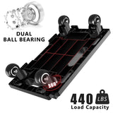 Furniture Mover Dolly 4 ruedas de alta resistencia para muebles pequeños con 4 ruedas de 420 libras de capacidad, plataforma rodante con diseño entrelazado, plataforma plana con ruedas, color